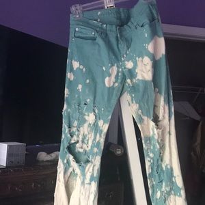 Green bleached rue 21 pants